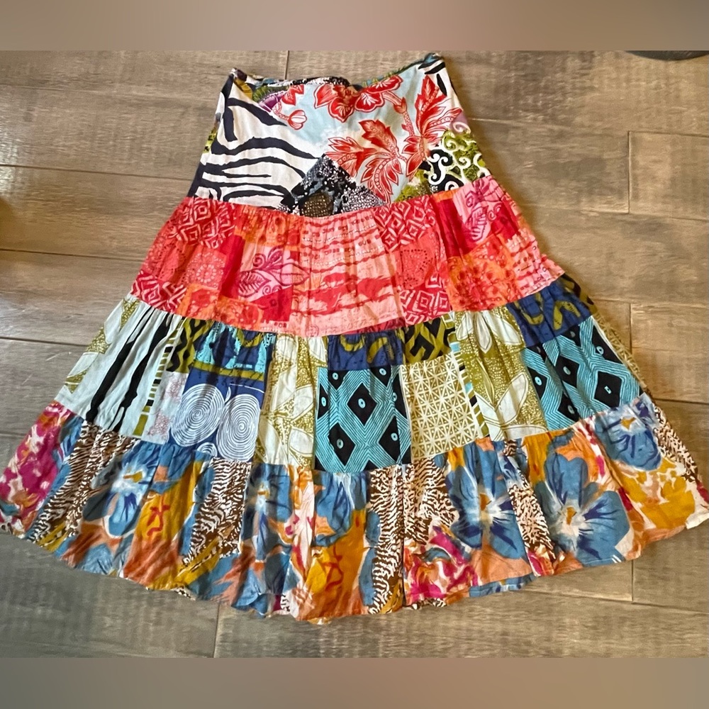 Bay Studio Multi Print MIDI Skirt Size Large